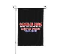 Charlie Kirk, véritable héros américain, repose en paix, drapeaux de jardin 12"x18", bannière double face sans mât