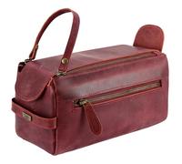 Charlie London Trousse de toilette pour homme - Trousse de toilette en cuir de qualité supérieure pour homme avec fermetures éclair métalliques, plusieurs poches et doublure en polyester, trousse de