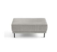 Lisa Design - Pouf Charlie en Velours Côtelé Gris Clair - Salon