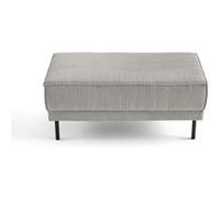 Lisa Design - Pouf Charlie en Velours Côtelé Gris Clair - Salon