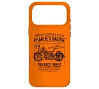 Charlie's Garage Design Moto Vintage pour nom Charlie Coque pour iPhone 17 Pro Max