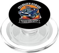 Charlie's Garage Hotrod Car Design pour Le nom Charlie PopSockets PopGrip pour MagSafe
