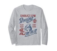 Charlie's Gym Boxe MMA Design Rétro pour Le Nom Charlie Manche Longue