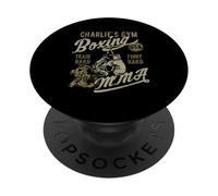 Charlie's Gym Boxe MMA Design Rétro pour Le Nom Charlie PopSockets PopGrip Adhésif