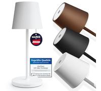 charlique® Dinner Light mini - petite Lampe LED à poser rechargeable par USB en blanc - lampe nomade tactile sans fil avec variateur - batterie puissante - aussi pour l’extérieur