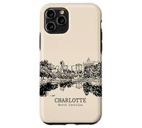 Charlotte Caroline du Nord Vintage Skyline Dessin Coque pour iPhone 11 Pro