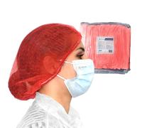 Charlotte cheveux jetable - 100 charlottes jetables OneProtek (Rouge) - Pour usage Alimentaire Restauration et Médical, 53 cm, Respirantes et Résistantes pour un confort longue durée