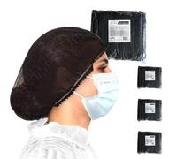 Charlotte cheveux jetable - 400 charlottes jetables OneProtek (Noir) - Pour usage Alimentaire Restauration et Médical, 53 cm, Respirantes et Résistantes pour un confort longue durée