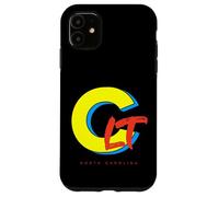 Charlotte CLT Caroline du Nord Années 80 90 Pop Music NC Queen City Coque pour iPhone 11