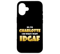 Charlotte Costume IDGAF Meme Funny Char Costume Charlottes Coque pour iPhone 16