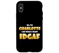 Charlotte Costume IDGAF Meme Funny Char Costume Charlottes Coque pour iPhone X/XS