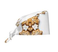 Charlotte De Travail Christmas Gingerbreads Cookies Snowflake Print Réutilisables Bonnets Dentaires Bandeau De Sueur Bonnet De Bloc Opératoire pour Restaurant Vétérinaires Service Alimentaire