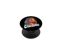 Charlotte - Joli prénom de Fille avec Un Beau Cheval PopSockets PopGrip Adhésif