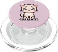 Charlotte - Motif Chat Mignon - pour Fille - Nom Charlotte PopSockets PopGrip pour MagSafe