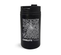 Charlotte North Carolina Blueprint City Map Gobelet de Voyage Isolé Gravé Artistique