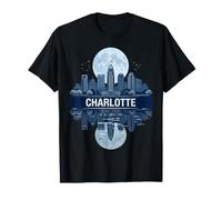 Charlotte North Carolina Skyline Miroir réfléchissant T-Shirt
