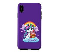 Charlotte Prénom Licorne personnalisée Violet avec Cupcake Coque pour iPhone XS Max