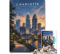 Charlotte Skyline Horizon Puzzle pour Adultes 1000pcs (52x38cm) Loisir | Pour les loisirs pendant les fêtes : ce puzzle adulte 1000 pièces propose l'ensemble du défi pour les vacances de Noël.