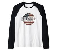 Charlottesville Virginia Drapeau américain Vintage Manche Raglan
