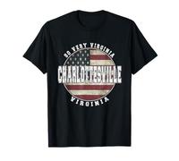 Charlottesville Virginia Drapeau américain Vintage T-Shirt