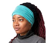 CHARM 2 En 1 Cache Cou Femme Multifonctionnel - Foulard Bandeau Homme 100% Coton Bio Echarpe Boucle Tubulaire Fin Mélangé Turquoise