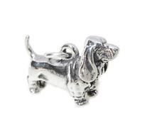 Charm Basset hound chien en argent sterling .925 x 1 Charms Bassets Dogs