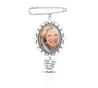 Charm Bouquet de Mariage Photo Charm Pin Glamour DIY Pin Broche Maker Kit Cadre en Dentelle Unique Mariage Glamour Ovale Cabochon en Verre Cadre Photo avec Pendentif Mariage Douche Brides