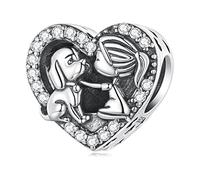 Charm Breloque Fille et Chien pour Bracelet Pandora - Pendentif Animal en Argent - Cadeau Anniversaire pour Maman ou Amie