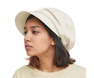 CHARM Casquette Plate Newsboy Larg Femme - Bonnet D'été Boho Chapeau de Soleil Hipster Homme Ivorie