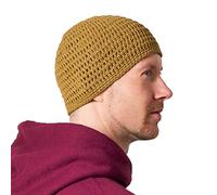 CHARM Chapeau Homme Kufi 100% Coton - Bonnet Priere Islam Crochet Tricot Doux Peau Sensible Soins Chimio Femme Jaune Beige