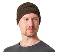 CHARM Chapeau Homme Kufi 100% Coton - Bonnet Priere Islam Crochet Tricot Doux Peau Sensible Soins Chimio Femme Brun Foncé