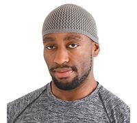 CHARM Chapeau Homme Kufi en Soie - Bonnet Chimio Femme Silk Bonnet Skull Cap Calotte Élastique Japon Gris M