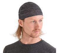 CHARM Chapeau Homme Kufi en Soie - Bonnet Chimio Femme Silk Bonnet Skull Cap Calotte Élastique Japon Mix Noir L