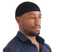 CHARM Chapeau Homme Kufi en Soie - Bonnet Chimio Femme Silk Bonnet Skull Cap Calotte Élastique Japon Noir XL