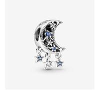 Charm - Charm Étoile & Croissant de Lune - Argent - Bleu - Femme - Adulte