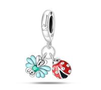 Charm coccinelle, accessoire de bracelet à breloques en argent sterling 925, compatible avec le collier bracelet pandora, cadeau pour femme