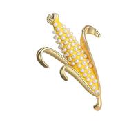 Charm Corn Designs Broche ornée de diamants et de perles artisanales rustiques pour tout événement Cadeau Broche en alliage