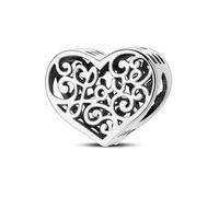Charm creux love heart, accessoire de bracelet à breloques en argent sterling 925, compatible avec le collier bracelet pandora, cadeau pour femme
