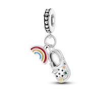 Charm crocodile arc-en-ciel en argent 925 compatible avec les bracelets Pandora, Trollbeads, Chamilia, Biagi et beaucoup d'autres bracelets à breloques britanniques.