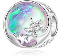 Charm De Plage Et Océan Pour Bracelet Pandora Perle D'Argent Sterling 925 Étoile De Mer Et Vague Cadeau De Bijoux Pour Femme[PP66]