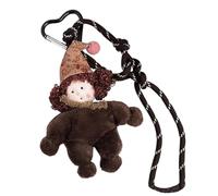 Charm de porte-clés en peluche, breloque de porte-clés en peluche, décoration de sac à dos garnie | Pendentif charmant du sac à main de la aux cheveux bouclés, du sac à dos de la bande dessinée