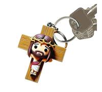 Charm de pour Porte-Clés,2D Jésus Anneau de Clé Figurine Acrylique Pendentif Porte-Clés - Charm De Sac De Bénédiction Fait Main Pour La Décoration De La Maison - pour les Adultes et les