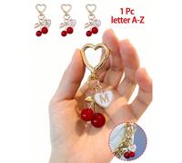 Charm de sac à main papillon doré cerise à la mode - Porte-clés de sac à dos stylé, pendentif décoratif, porte-clés, accessoire de sac en alliage de zinc, support pour écouteurs, décoration de voiture