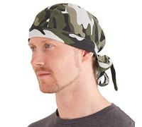 CHARM Durag Homme Bandana Cheveux Femme, Foulard De Crâne en Style Camouflage Armée, Bonnet Velo sous Casque Militaire pour Paintball Moto Et Soudage en Kaki