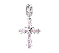 Charm en argent sterling 925 pour un anniversaire, Croix Charms, Charms DIY pour femme, adaptées aux bracelets, colliers et autres bijoux, design original « Éternité », un cadeau pour elle