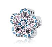 Charm exquis en argent sterling 925 en forme de papillon et de fleurs pour bracelets et colliers européens