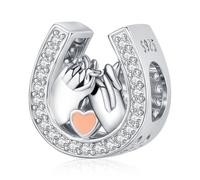 Charm Fer à cheval Perle Porte-Bonheur Pandora Je t'aime Breloque Cœur Charm fits Bracelet Collier Bijoux Cadeau pour Femmes Filles Soeur Mère Maman