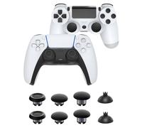 CHARM FOCUS - Barres de pouce pour manette PS5, bâtons de pouce pour manette PS4, kit de rechange, poignées analogiques pour Switch Pro, 6 joystick, 2 bases, noir