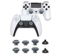 CHARM FOCUS Kit Thumbsticks & Thumb Sticks Base for PS5 Controller, Analog Thumb Sticks Caps Interchangeable for PS5 Dual Sense Stick Module, 6 Joysticks, 2 Bases, Gris