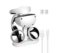 CHARM FOCUS Support de charge pour PlayStation VR2, casque PS VR2 multifonction vertical et contrôleurs de sens Station d'accueil de charge pour PS5 VR2 PSP Accessoires de jeux